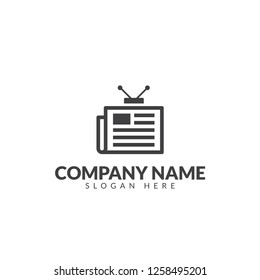 TV newspaper logo vector design template