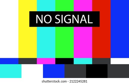 TV no signal background. Colorful tv test vector pattern. Vector 10 EPS.