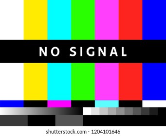 TV no signal background illustration. No signal television screen graphic broadcast design.