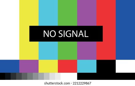 TV No Signal Sign. Television Screen Error. Bars Data Glitches. Vector Stock