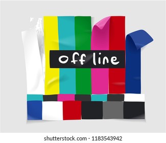 TV off line sticker illustration