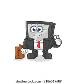 The Tv Office Worker Mascot. Cartoon Vector