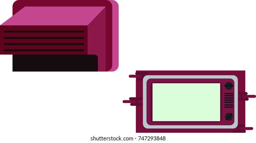 TV old isolated vector illustration