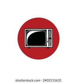 tv old retro vintage icon stock vector illustration black outline silhouette