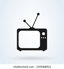 tv old. Simple vector modern icon design illustration.