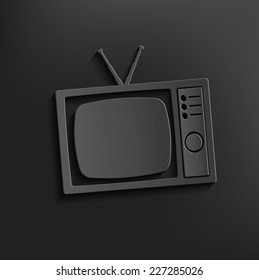 Tv on black background,clean vector