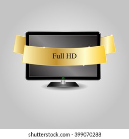 TV on a gray background