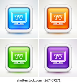 TV on Multi Color Square Buttons