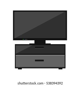 Tv on stand isolated.Flat style.Vector illustration