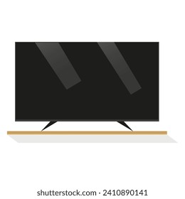 TV on a stand line icon. Screen, remote control, news, antenna, channel, cinema, program, advertising, show, media. Vector icon for business and advertising