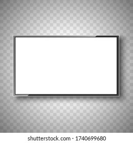 TV de fondo transparente. Pantalla blanca. Monitor. Ilustración vectorial.