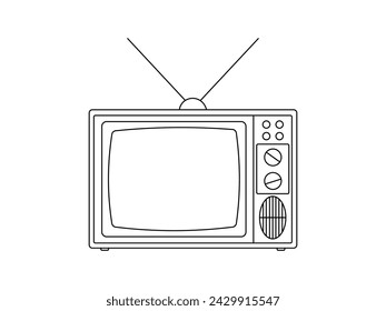 TV Outline Icon vector. TV Outline isolated white background. Vector Illustration