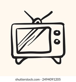 TV Outline With illustration style doodle and line art