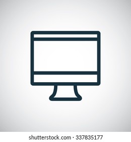 tv outline, thin, flat, digital icon for web and mobile