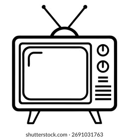 tv outline vector on white background