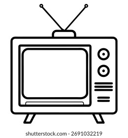 Vector de contorno de TV sobre fondo blanco