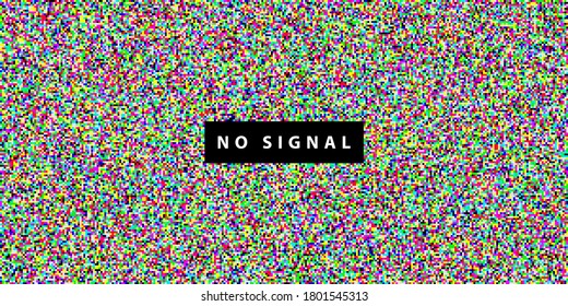 TV pixel noise of analog channel grain screen seamless background. Vector glitch effect of video snow interference or abstract background of color pixel mosaic distortion acid color glitch. Vector.