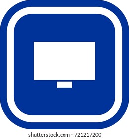 TV , plasma icon , sign Square with rounded corners