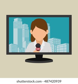 tv plasma news woman graphic