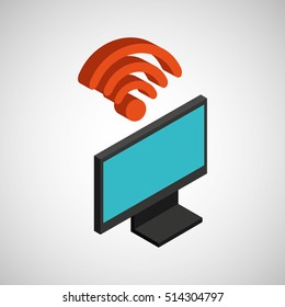 tv plasma wifi internet design vector illustration eps 10