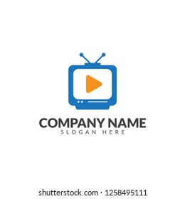TV play logo vector design template