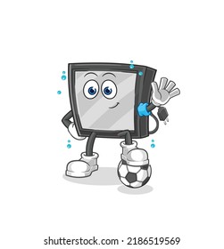 the tv playing soccer illustration. character vector