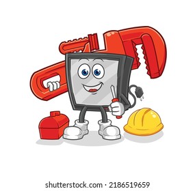 the tv plumber cartoon. cartoon mascot vector