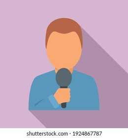 Icono del presentador de televisión. Ilustración plana del icono vectorial del presentador de tv para el diseño web