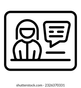 Tv presenter icon outline vector. Kol key. Social marketing