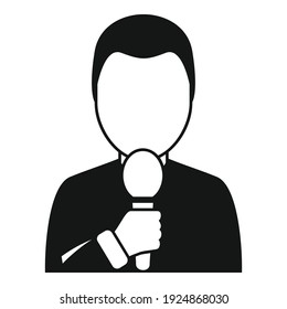 Tv presenter icon. Simple illustration of tv presenter vector icon for web design isolated on white background
