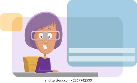 TV presenter, illustration, vector on a white background.