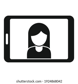 Icono de tablet del presentador de televisión. Ilustración simple del icono vectorial del tableta presentador de tv para el diseño web aislado en fondo blanco