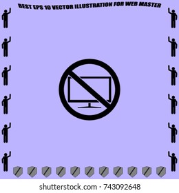 TV prohibition vector icon