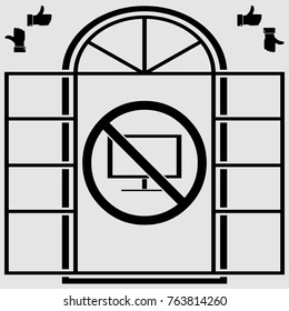 TV prohibition, vector icon