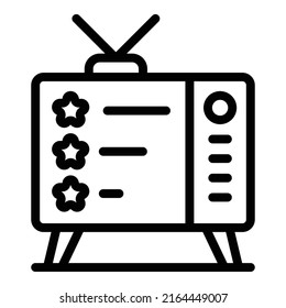 Tv quiz icon outline vector. Poster show. Competition answer