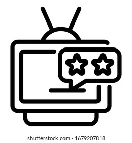 Tv rating icon. Outline tv rating vector icon for web design isolated on white background
