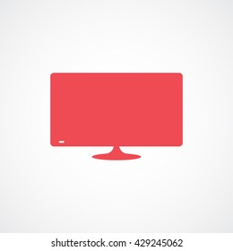 TV Red Icon On White Background