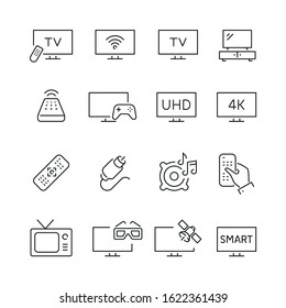 Cable Tv Television Icon Simple Flat: vector de stock (libre de regalías)  1193884726