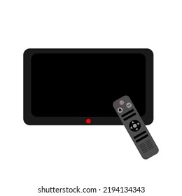 TV y mando a distancia. Televisión negra. Ilustración vectorial. imagen de stock. 