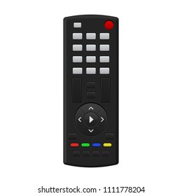 TV remote control with blank buttons. Vector 3d illustration isolated on white background