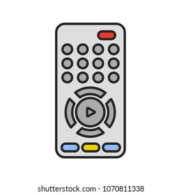 TV remote control color icon. Isolated vector illustration