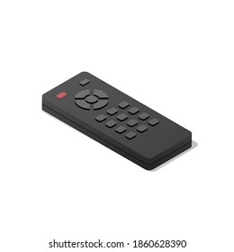 TV remote control concept. Isometric Vector Illustration. Isolated on white background. 