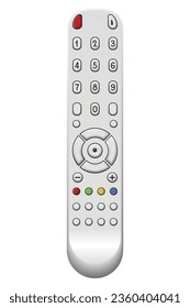 Fernbedienungsdesign mit Schaltflächen. Drahtloses Stromversorgungsgerät zum Remote-Switching von Kanalprogrammen. Universeller Controller für technische Ausrüstung, einzelne Vektorgrafik