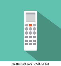 TV remote control device isolated on green background Television technology channel surfing equipment with icon buttons Technology Telecommunication Keyboard. Vector.