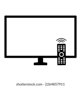 TV and remote control icon
