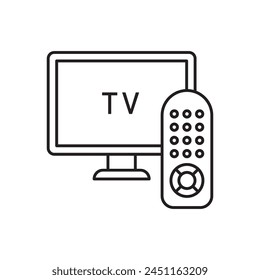 TV remote control icon design, isolated on white background, vector illustration