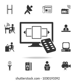 TV And Remote control icon. Detailed set icons of Media element icon. Premium quality graphic design. One of the collection icons for websites, web design, mobile app on white background