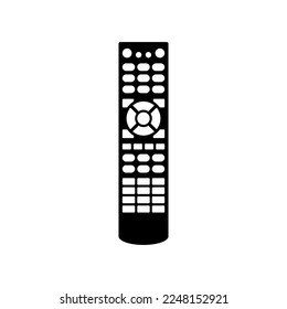 TV remote control icon device isolated on white background. Television technology channel surfing equipment with buttons. Distance media keyboard communication controller technology. Vector