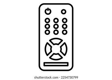 Icono de control remoto de TV. icono relacionado con multimedia. Estilo de icono de línea. Diseño de vector simple editable
