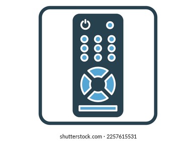 Fernbedienungssymbol-Illustration. Symbol für Multimedia. Solid-Icon-Stil. Einfaches Vektordesign bearbeitet